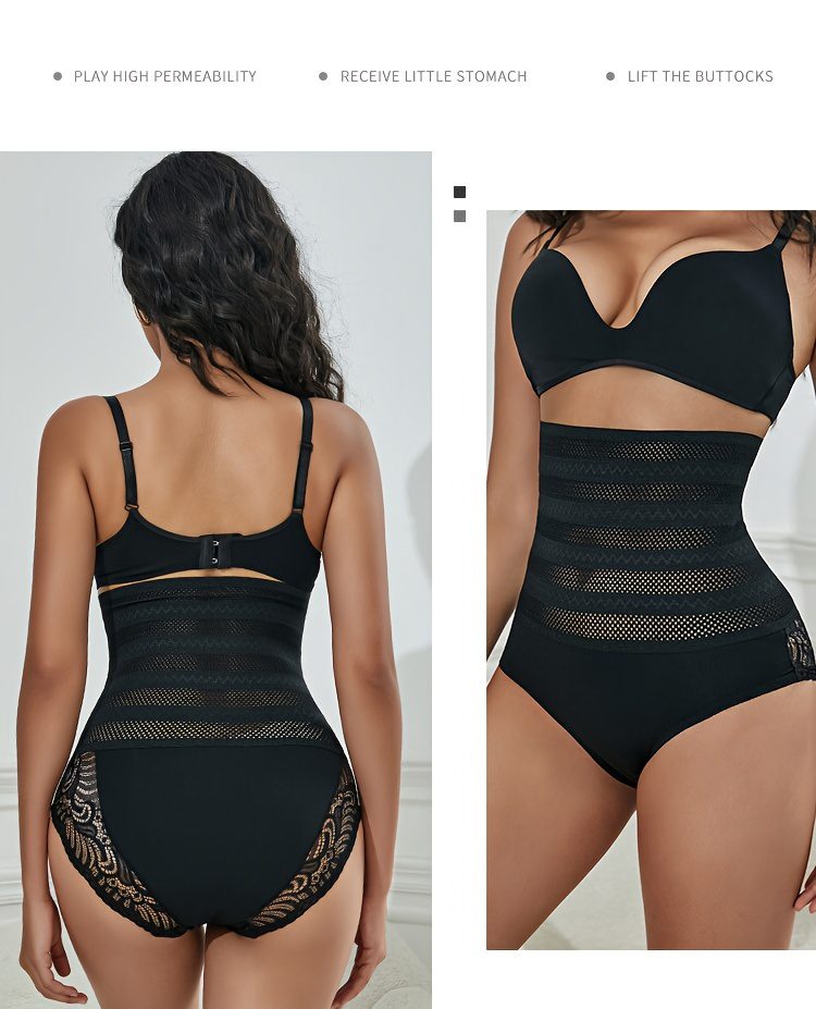 [Lace Shaping Panties] Lace Stitching Shaping Panties, Tummy Control Compression Panties To Lift & Shape Buttocks, Women's Underwear & Shapewear